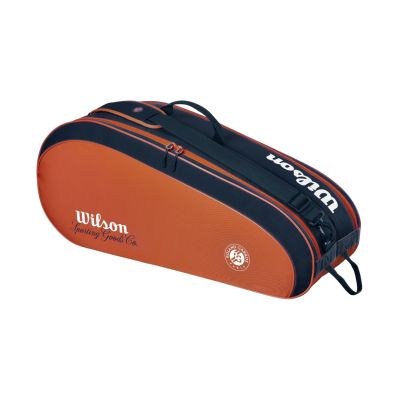 2. Wilson Roland Garros 2026 Team 6PK Tennistasche Orange und Marineblau WR8053301001