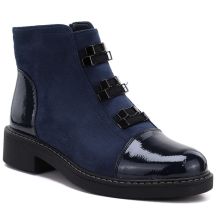 Damen-Stiefeletten aus gefüttertem Wildleder, blau, M.Daszyński SA252-4