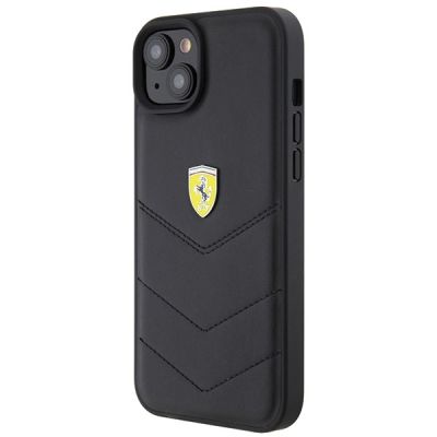 2. Ferrari FEHCP15MRDUK iPhone 15 Plus 6,7" schwarz/schwarzes Hardcase mit gestepptem Metalllogo