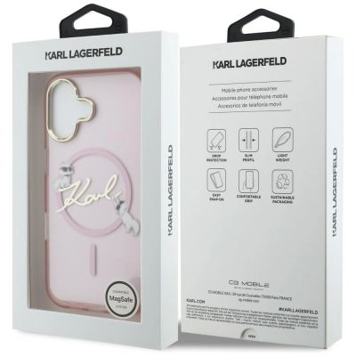 8. Karl Lagerfeld IML Choupettes Karl Script Logo MagSafe iPhone 17 Hülle - Pink