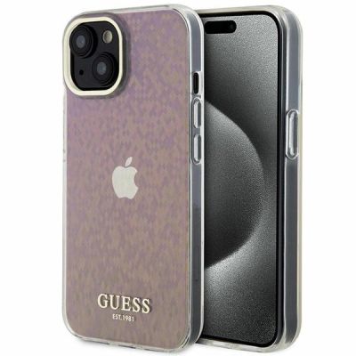 Guess GUHCP15SHDECMP iPhone 15 6,1" rosa/rosa Hardcase IML Faceted Mirror Disco Iridescent