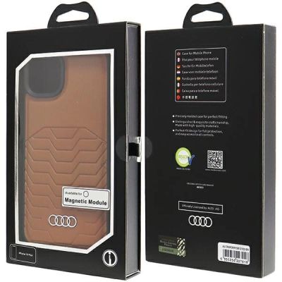 7. Audi Kunstlederhülle mit MagSafe für iPhone 15 Plus / 14 Plus – Braun