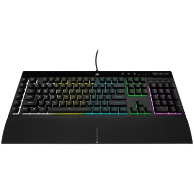 10. Corsair | Gummikuppel | K55 RGB PRO | Gaming-Tastatur | Gaming-Tastatur | RGB-LED-Licht | Vereinigte Staaten | Kabelgebunden | Schwarz