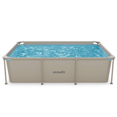 3. VIRTUFIT Rechteckiges Schwimmbecken 260 x 180 cm mit Filterpumpe Beige
