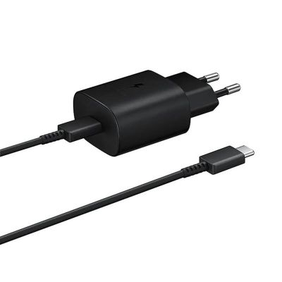 Samsung EP-TA800EBE USB-C-Wandladegerät (25 W, inkl. Ersatzkabel für Samsung EP-DA705BBE USB-C/USB-C-Kabel), Schwarz