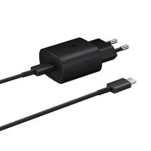 Samsung EP-TA800EBE USB-C-Wandladegerät (25 W, inkl. Ersatzkabel für Samsung EP-DA705BBE USB-C/USB-C-Kabel), Schwarz