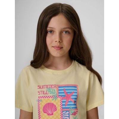 3. Mädchen-T-Shirt mit Aufdruck, regulär, Größe 4F 4FJRSS26TTSHF4418-73S