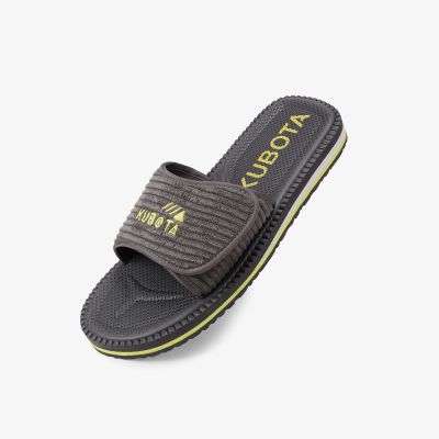 6. Kubota Flip-Flops aus Cord mit Klettverschluss, Graphit KUBKRZ-AW23-02-28