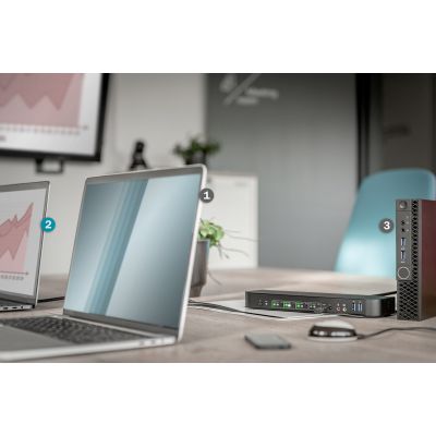 26. Digitus KVM-Switch, 4-Port, 4K 60 Hz, 4 x DP-Eingang, 1 x DP/HDMI-Ausgang