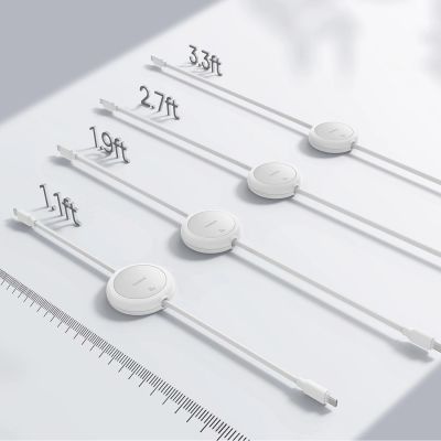 6. Baseus Free2Pull 60W USB-C Einziehbares Kabel – USB-C 1 m – Weiß