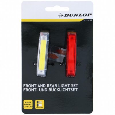 2. Schwarzes Dunlop LED-Fahrradlampen-Set für vorne und hinten