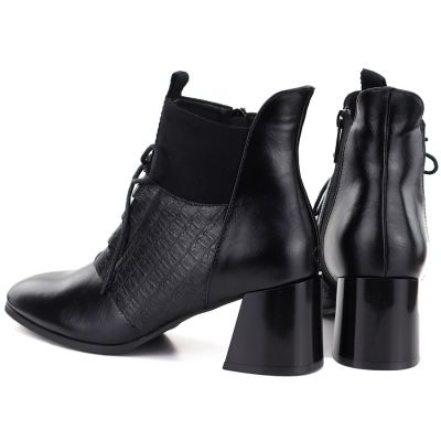 5. Gefütterte Damen-Ankle-Boots mit hohem Absatz, schwarz, Vinceza 58670