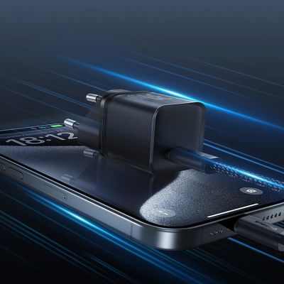 8. Baseus GaN5S 30W EU USB-C Wandladegerät – Schwarz