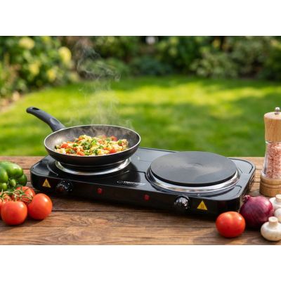 19. ESPERANZA Elektroherd Yellowstone 1500W + 1000W Schwarz EKH014K