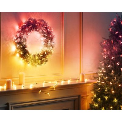 8. Twinkly Candies – 100 RGB-LED-Kerzenlichter, grünes Kabel, USB-C