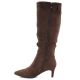 7. Gefütterte Damen-Ankle-Boots mit niedrigem Absatz, Wildleder, braun, Sergio Leone BT-65