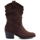 2. Damen-Ankle-Boots, Rüschen-Cowboystiefel, braun, Vinceza HX27-16536