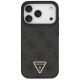 3. Guess Leather 4G Triangle Strass MagSafe Hülle für iPhone 18 Pro / 17 Pro - Schwarz