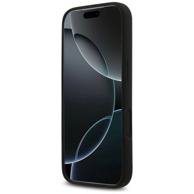 5. Guess Silikon Triangle Logo MagSafe Case für iPhone 17 Pro Max - Schwarz