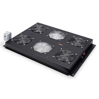 6. Digitus 19"-Lüftungspanel für Serverschränke der Unique-Serie, 4 x Lüfter, Thermostat, Schwarz