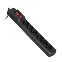 Activejet COMBO Überspannungsschutzleiste 6-polig/5 m (10 A; 2300 W) 5 m; schwarz
