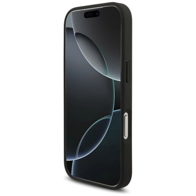 5. AMG Lederhülle mit geprägtem Linien-Logo für iPhone 17 Pro – Schwarz