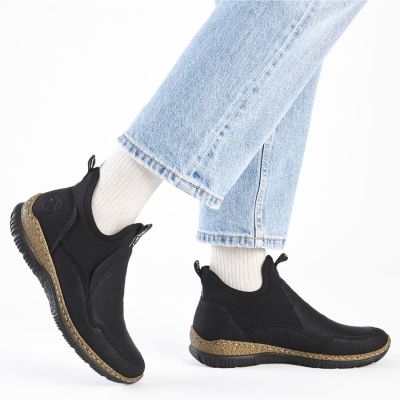 7. Schwarze, ungefütterte Damen-Ankle-Boots Rieker N3275-01