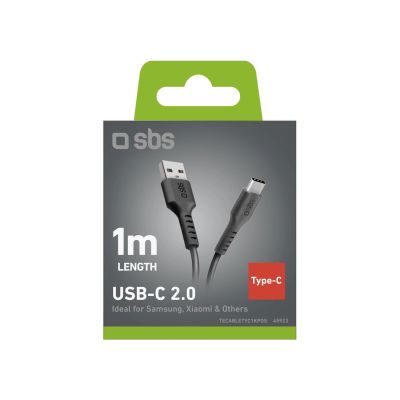3. SBS TECABLETYC1KPOS USB-A – USB-C-Kabel 1 m – Schwarz