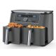 20. Ninja DZ400EU Doppelfritteuse 9,5 l, autonom, 2470 W, Heißluftfritteuse, Grau
