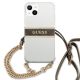 3. Guess GUHCP13SKC4GBGO iPhone 13 mini 5.4" Transparente Hardcase 4G Brown Strap Gold Chain