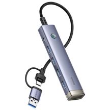 Baseus UltraJoy Series USB-A/USB-C Hub (4x USB-A 3.0, 1x USB-C 5V) – Grau