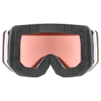 4. Uvex 5506651030 Wintersportbrille, verspiegelt, Unisex, weiß, zylindrische (flache) Linse