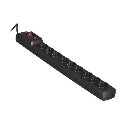 Activejet COMBO Überspannungsschutzleiste 9 gn/3m/cz (10 A; 2300 W) 3 m; schwarz
