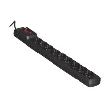 Activejet COMBO Überspannungsschutzleiste 9 gn/3m/cz (10 A; 2300 W) 3 m; schwarz