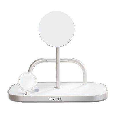 2. ZENS ZEDC29W/00 Ladegerät, für den Innenbereich, Netzanschluss, USB, kabelloses Laden, 1 m, Silber, Weiß