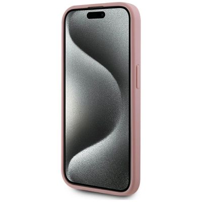 5. Karl Lagerfeld Wrinkled Metal Signature iPhone 15 Pro Hülle - Rosa