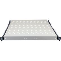 19" 1HE Auszugsfach, 570 mm tief, grau, 4 Befestigungspunkte ALANTEC