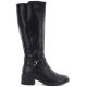 2. Damen-Lederstiefel mit Absatz, gefüttert, schwarz, Sergio Leone KZ-13-S