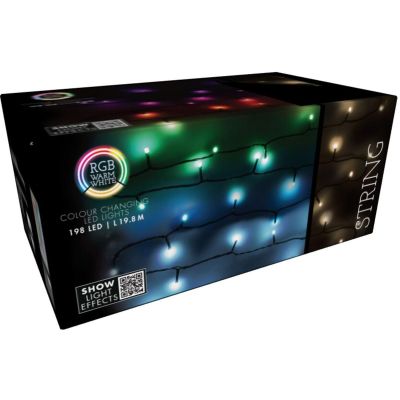 18. Weihnachtsbaumbeleuchtung, 198 LED RGBW-Lichterkette mit Fernbedienung