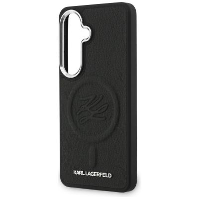 6. Karl Lagerfeld MagSafe Hülle mit geprägten Initialen für Samsung Galaxy S26+ - Schwarz