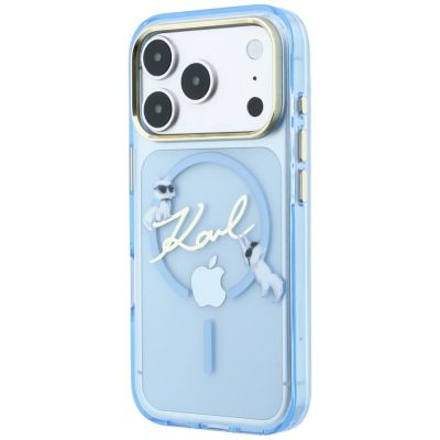 2. Karl Lagerfeld MagSafe Hülle mit Schriftzug-Logo für iPhone 18 Pro / 17 Pro – Hellblau