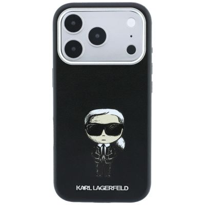 4. Karl Lagerfeld Smooth Ikonik Sketch MagSafe Hülle für iPhone 18 Pro / 17 Pro - Schwarz