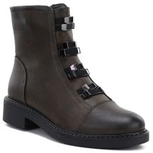Damen-Winterstiefeletten mit Blockabsatz, dunkelbraun, M.Daszyński SA252-16 SA252-1
