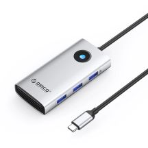 Orico PW11 6-in-1 USB-C Dockingstation (3x USB-A 3.0, 1x USB-C PD 100W, 1x HDMI 4K 30Hz, 1x RJ45 2,5G Ethernet) – Silber