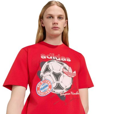 4. adidas FC Bayern München Saisonales Grafik-Herren-T-Shirt Rot KG2586