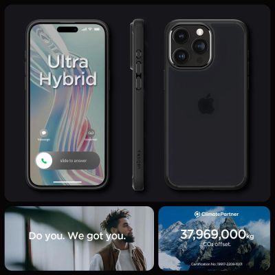 4. Spigen Ultra Hybrid-Hülle für iPhone 15 Pro – transparent und schwarz