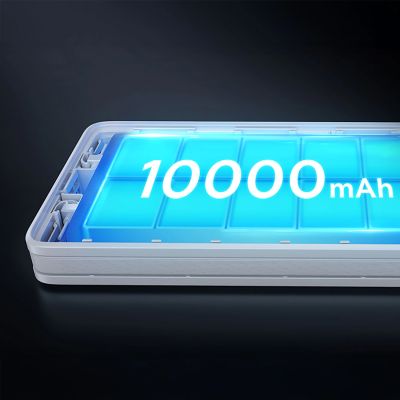 18. Baseus Airpow Lite 10000mAh 22,5W Powerbank mit integrierten USB-C- und Lightning Kabeln – Weiß