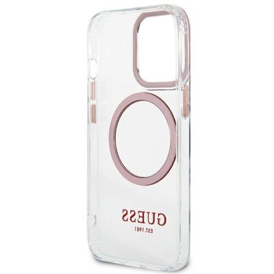 7. Guess Metal Outline MagSafe Hülle für iPhone 13 Pro / iPhone 13 – Pink