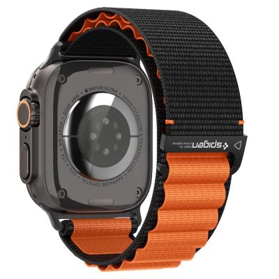 2. Spigen WBF1 Armband für Apple Watch 44 / 45 / 46 / 49 mm - Schwarz und Orange