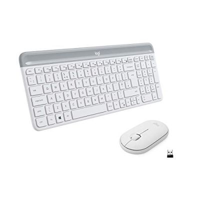 6. Logitech MK470 Tastatur und Maus inklusive, universelle RF-Funktastatur, QWERTZ-Tastatur, deutsche Tastatur, weiße Tastatur